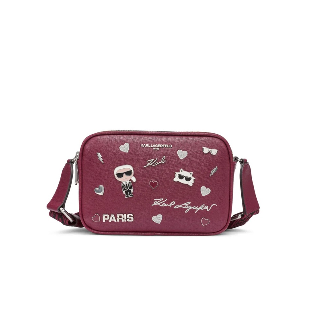 Karl Lagerfeld Paris : MAYBELLE CATE PINS CROSSBODY CAMERA BAG